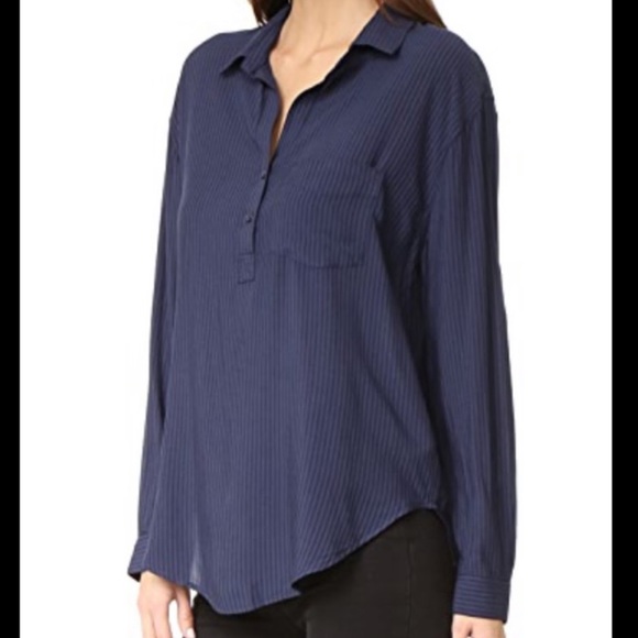 Rails Tops - RAILS ELLE CLASSIC SHIRT IN MIDNIGHT STRIPE SIZE SMALL